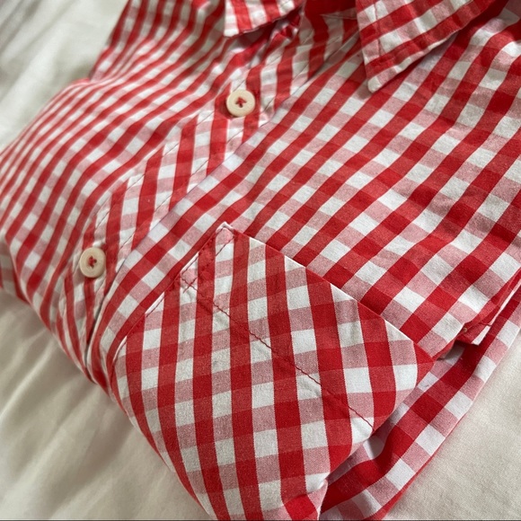 Boy’s 10/12 Gingham Print Button Down - Picture 9 of 9